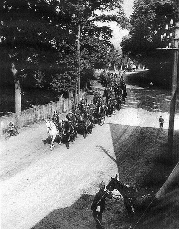Einmarsch in Fuhrberg im Rahmen der Ausbildung 1933