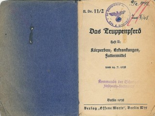 Historische Ausgabe Heeresdienstvorschrift 11 Heft 2 - Das Truppenpferd